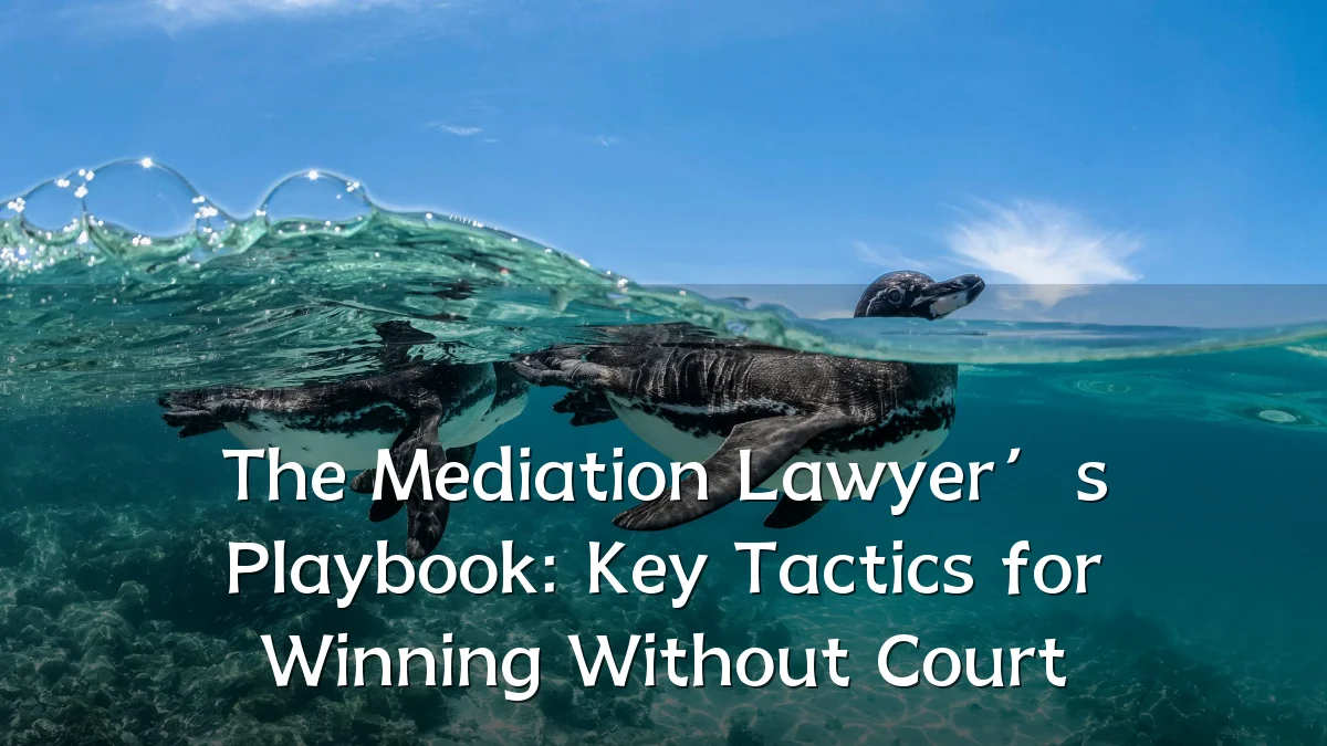 The Mediation Lawyer’s Playbook: Key Tactics for Winning Without Court