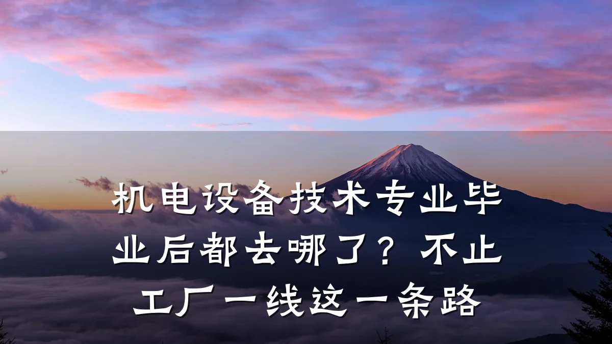 机电设备技术专业毕业后都去哪了?不止工厂一线这一条路